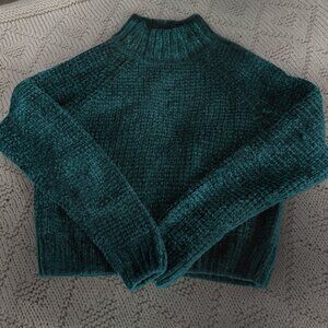 Divided (H&M) chunky forest/ emerald green chenille sweater